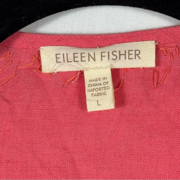 Eileen Fisher Pink Button Down Blouse Women’s Size L - Picture 3 of 6